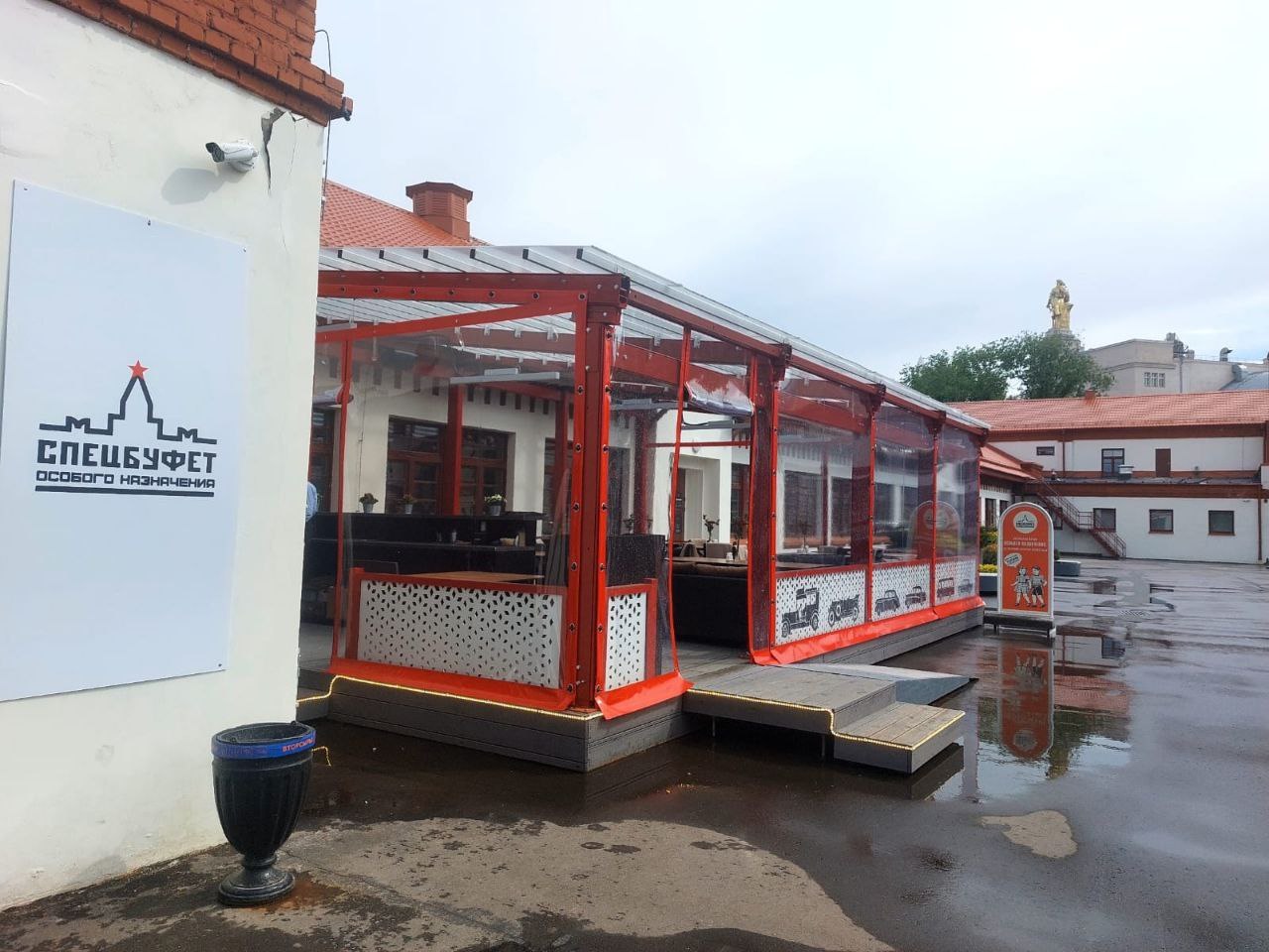 ПВХ шторы для летней террасы кафе в Сураже
